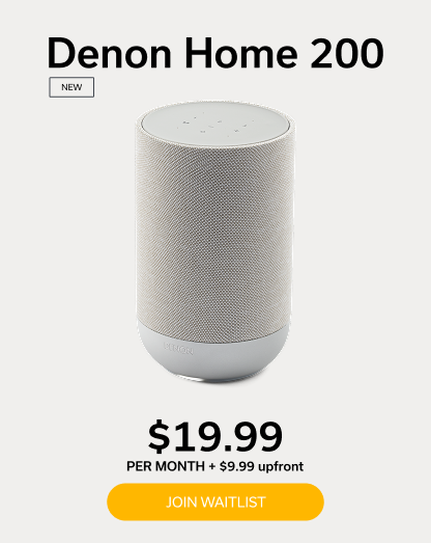 White Denon Home 200 Denon+ Pricing Info